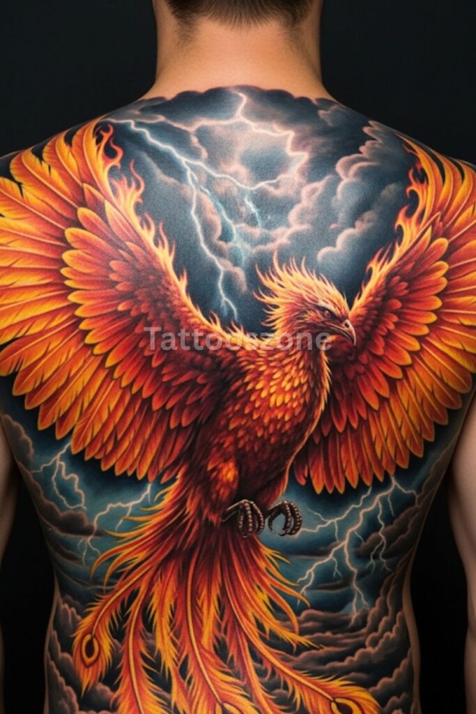 Realistic Phoenix Tattoo Design