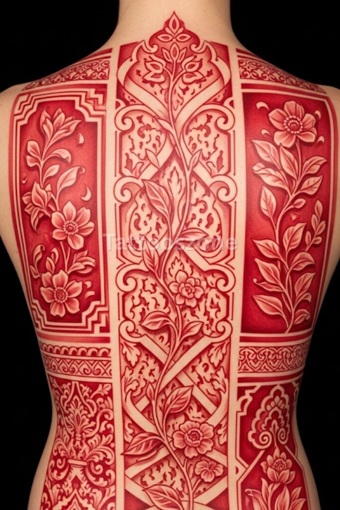 Red Ink Wallpaper Panel Tattoo