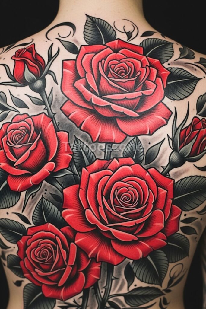 Red Wallpaper Rose Cluster