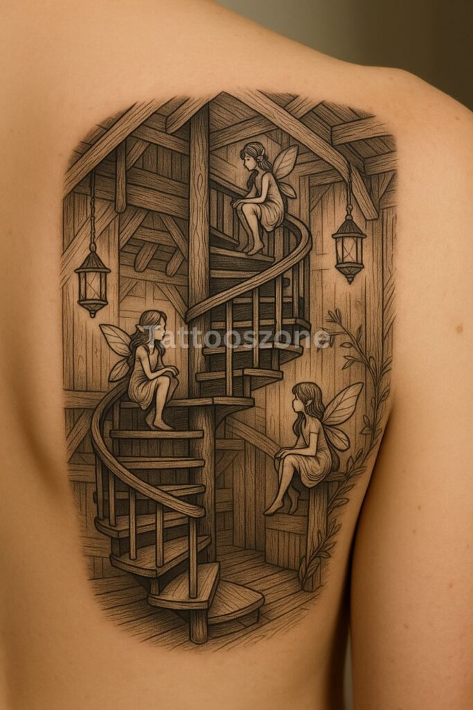 Staircase to the Faerie Loft Tattoo