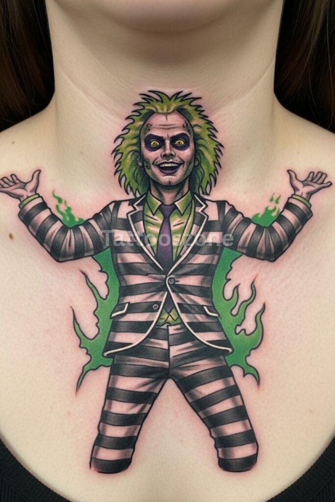 Striped Suit Portrait tattoo design