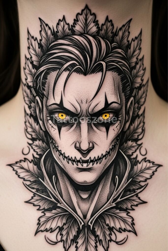Tattoo of Enoch with glowing smile