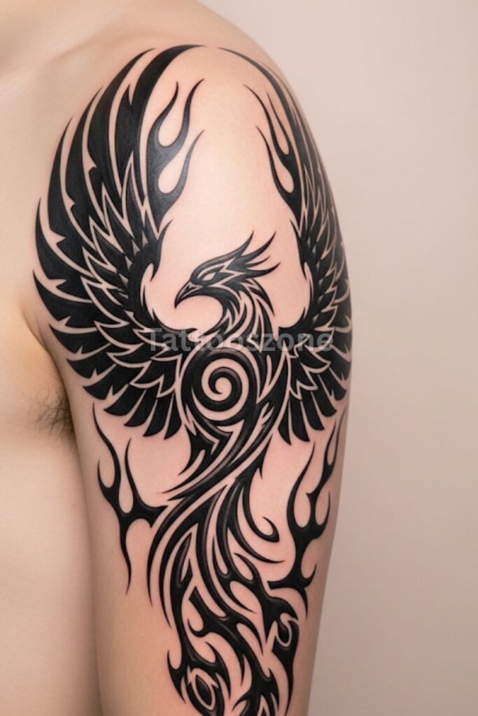 Tribal Phoenix Tattoo