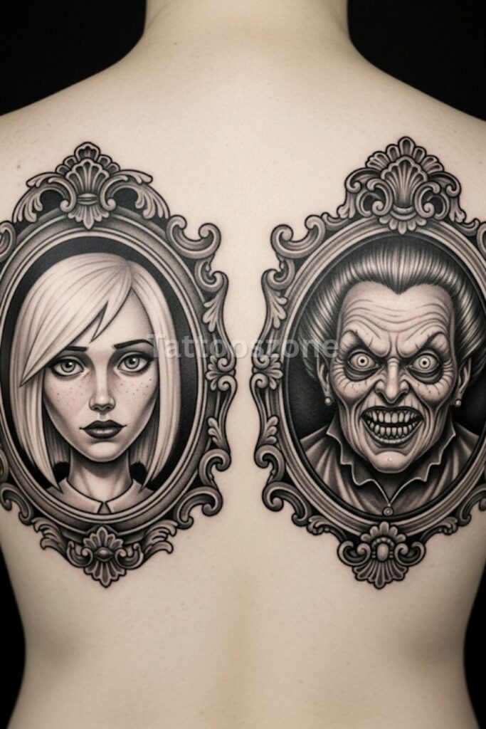 Twin portrait tattoo