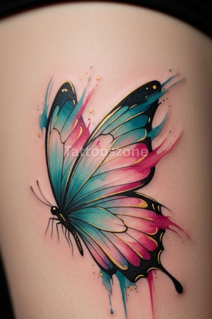 Watercolor Butterfly Tattoo