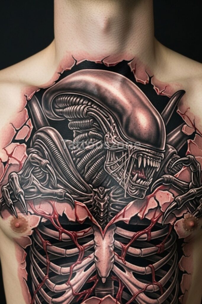 Xenomorph Emerging from the Ribcage