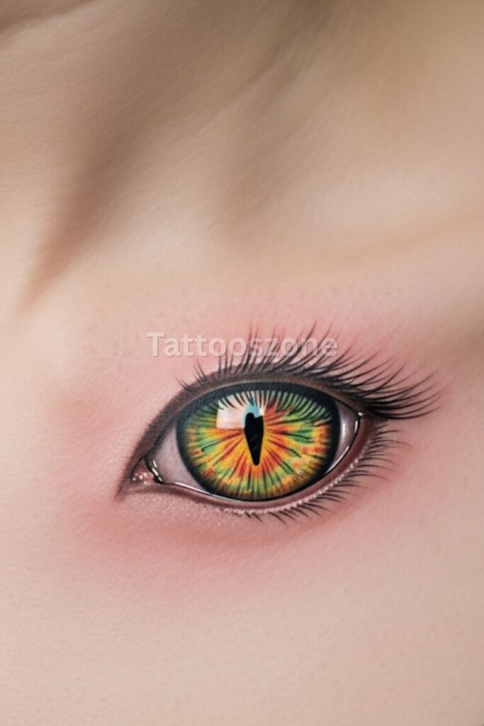 Cat Eye Close-Up on Collarbone