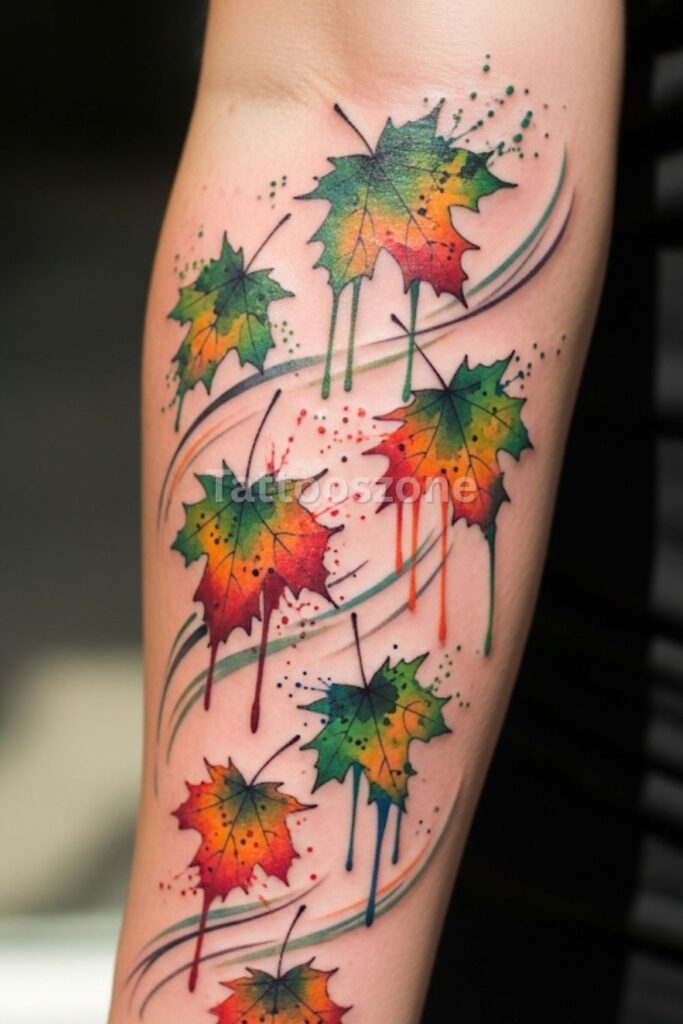 Falling Maple Leaves