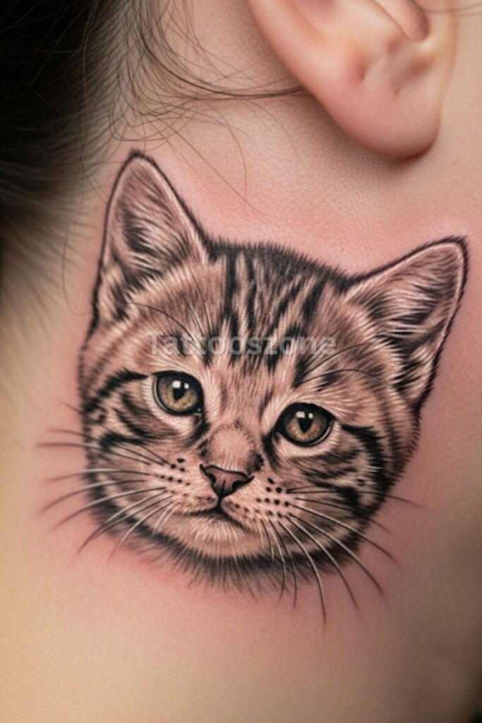 Kitten Gaze Behind the Ear