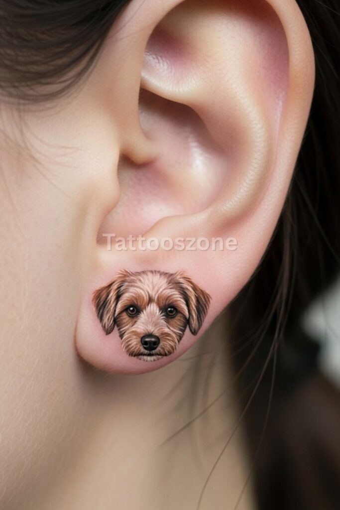 Minuscule Fur-textured Outline on Ear Lobe