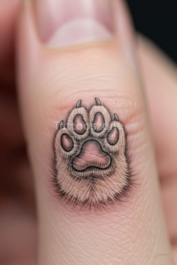 Pawprint with Fur Texture on Finger