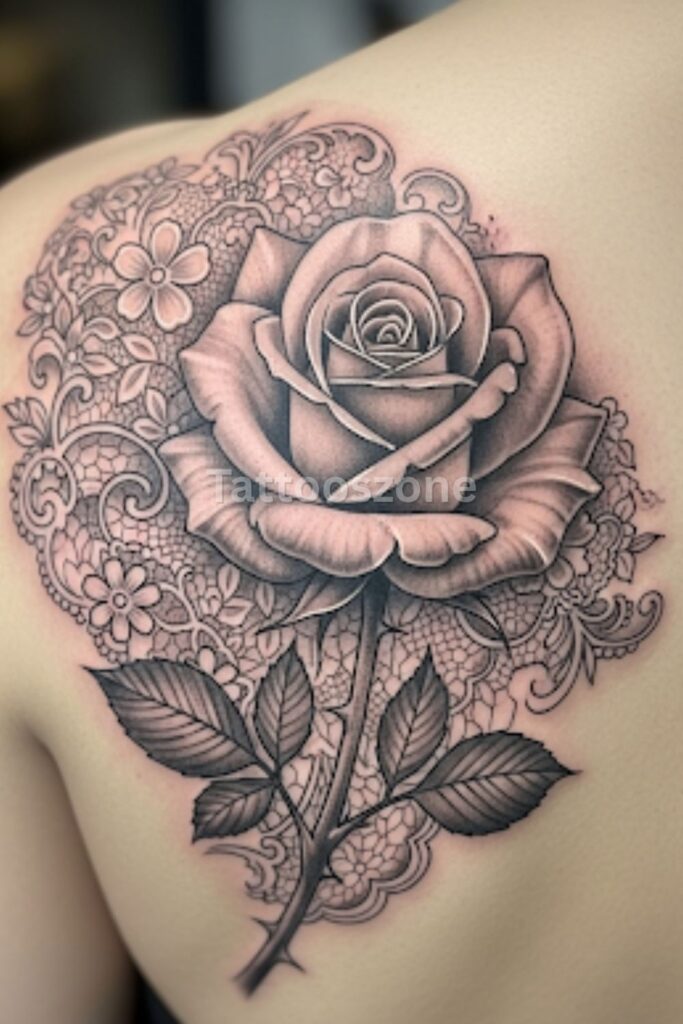 Rose and Lace Overlay