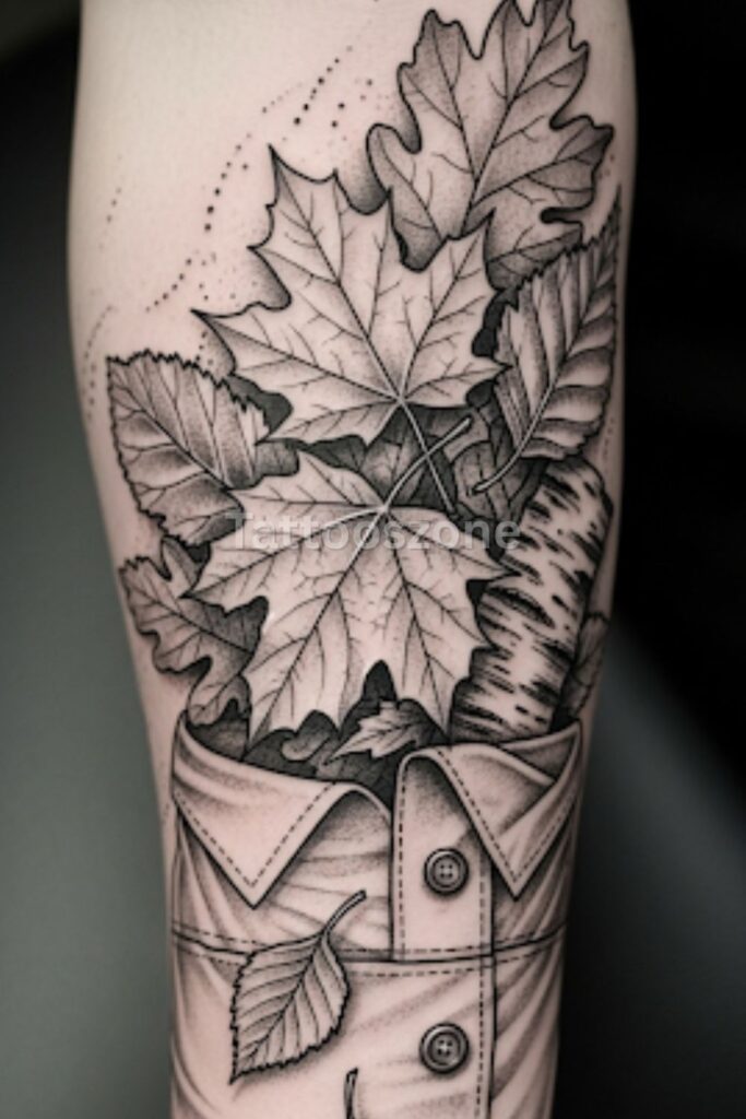 Sweater Sleeve Leaves